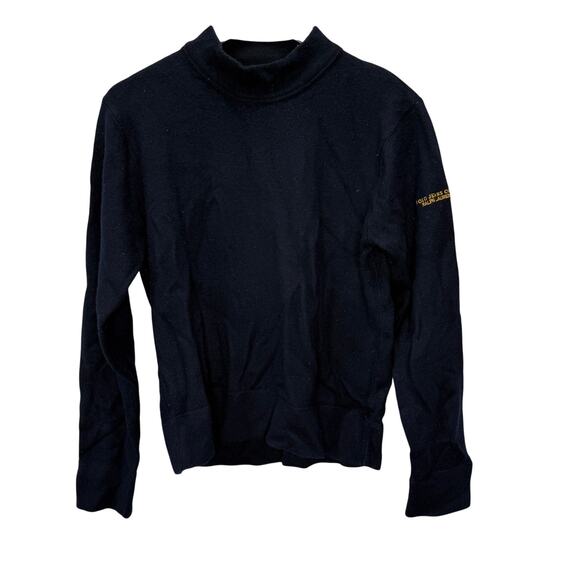 Polo Jeans Co Ralph Lauren Mockneck Sweater Navy Blue Wool Blend Womens L - Picture 1 of 5